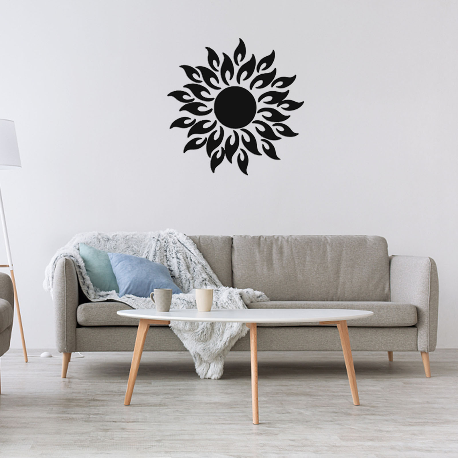 Wallpaper Peel and Stick Promotion Sale! Nomeni Home Diy Sunflower Acrylic Mirror Three-Dimensional Wall Sticker Decoration, Home Decor Clearance Sale Black